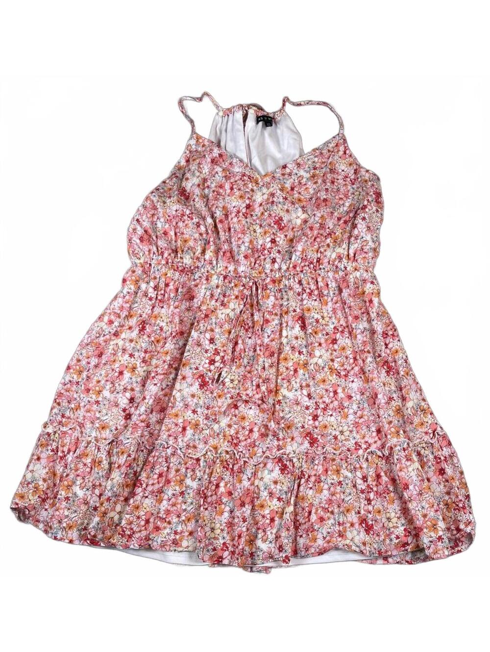 As U Wish Floral Print Sleeveless Dress 2X For Summer Fun 100% Cotton
